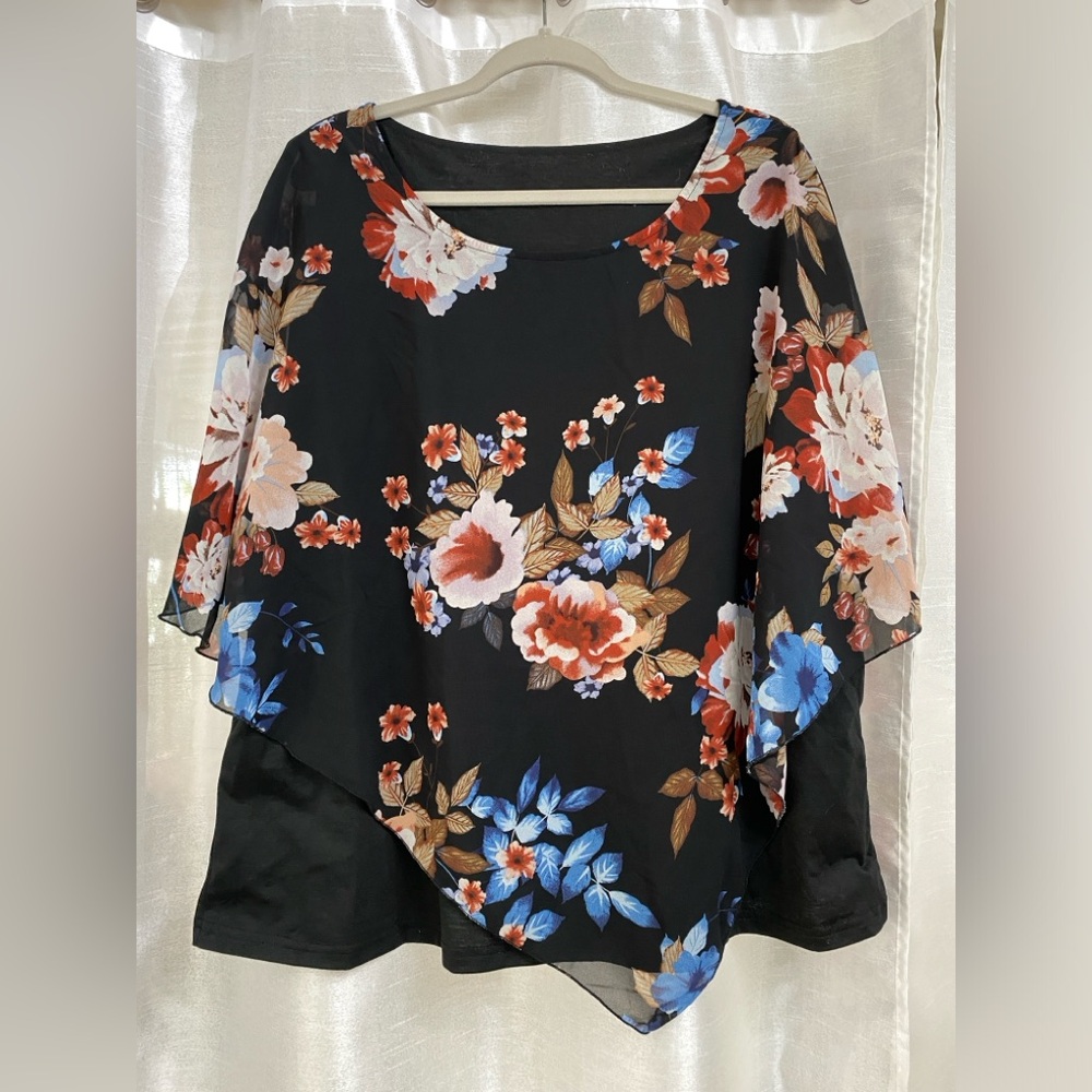 Floral layered top 4X